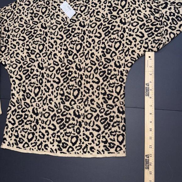 Maurices Cheetah Cat Print Dolman Sweater Quiet Luxury Classic Business Casual - Picture 6 of 14